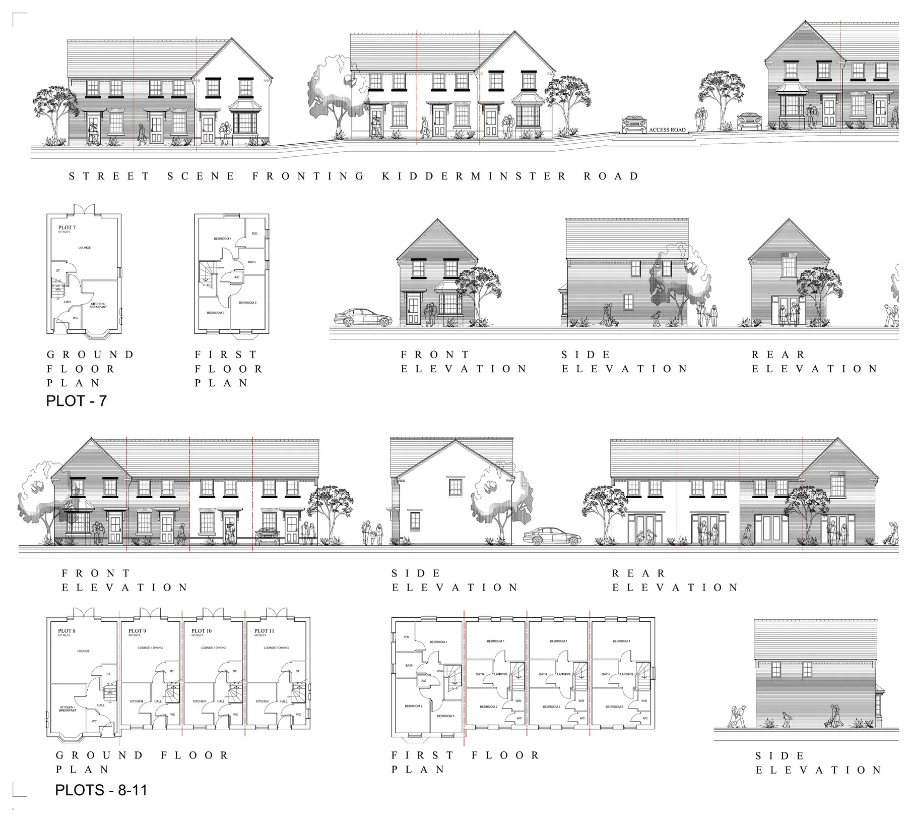 Central Garage street scene and house types