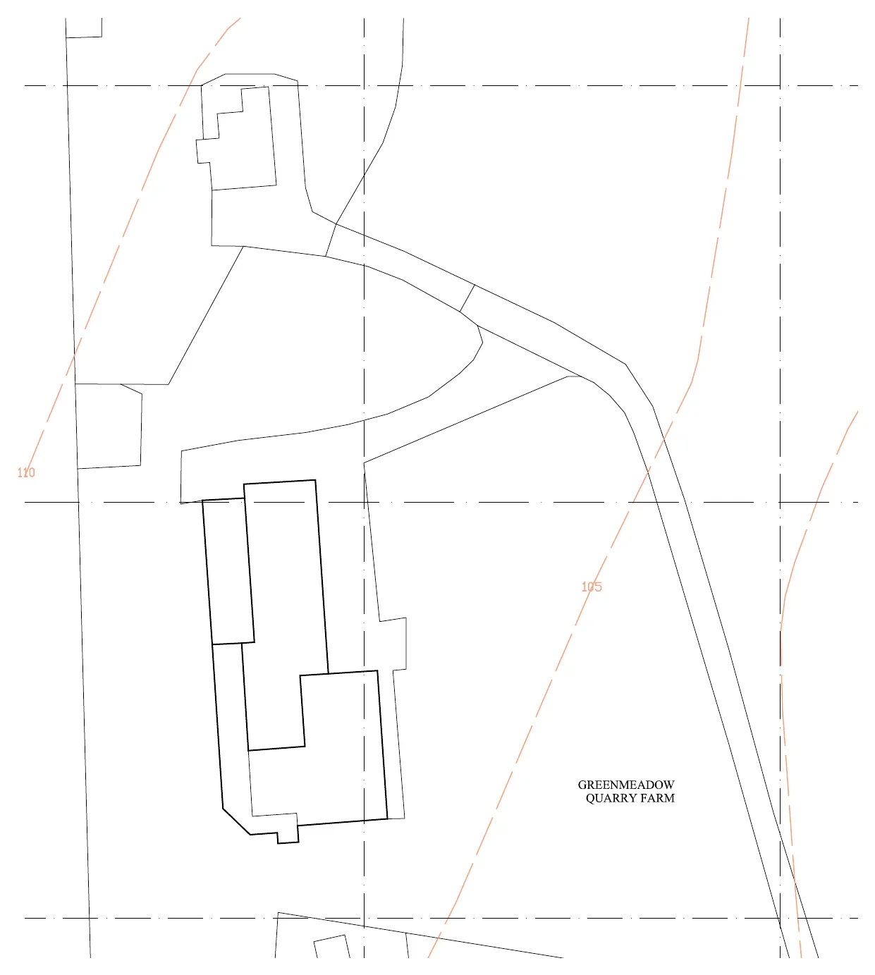 Existing block plan for Greenmeadow Quarry Farm