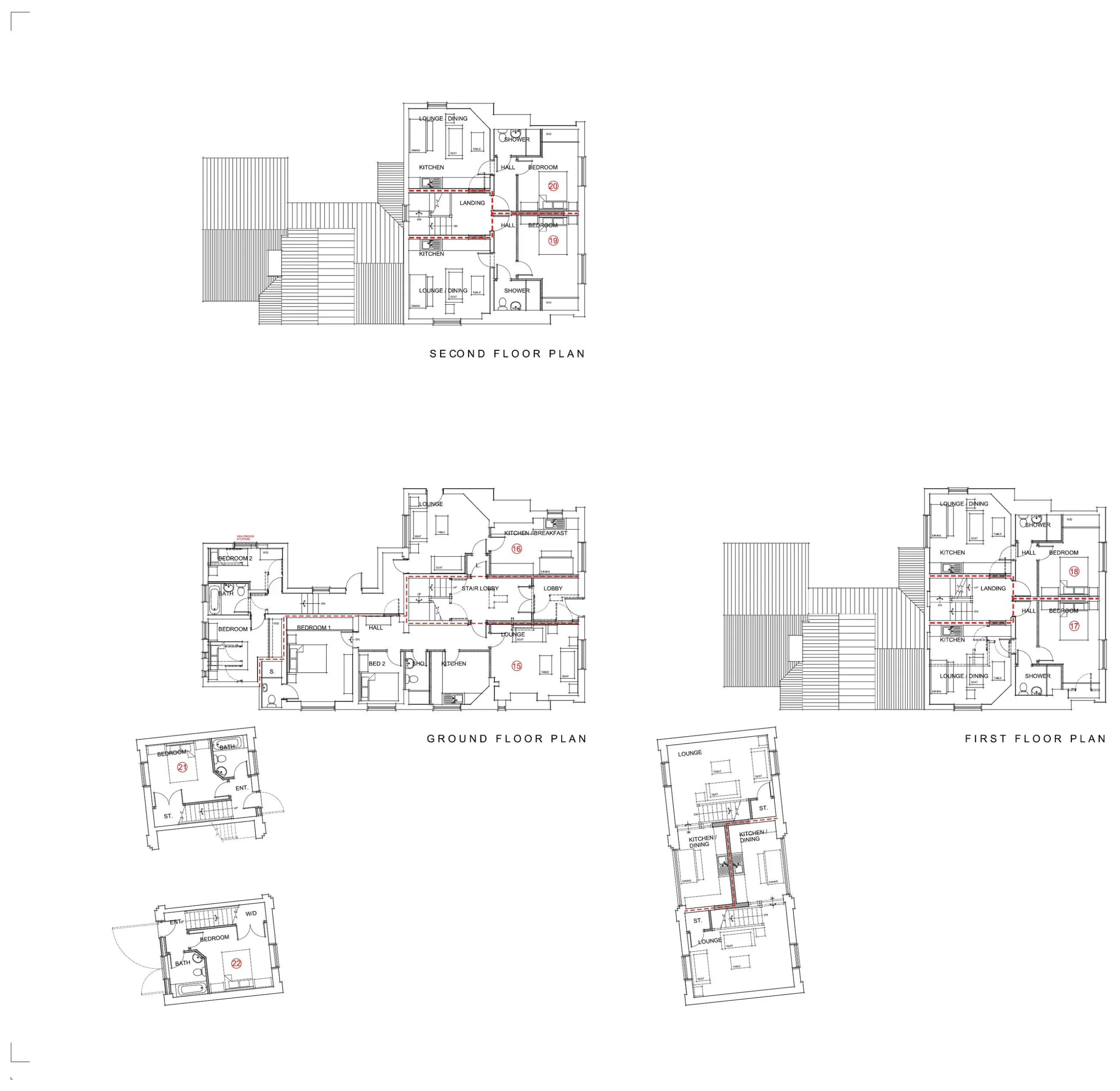 Proposed conversion floor plans