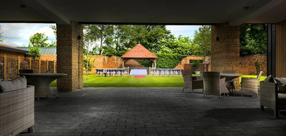 Hatherley Manor garden and hotel elevation