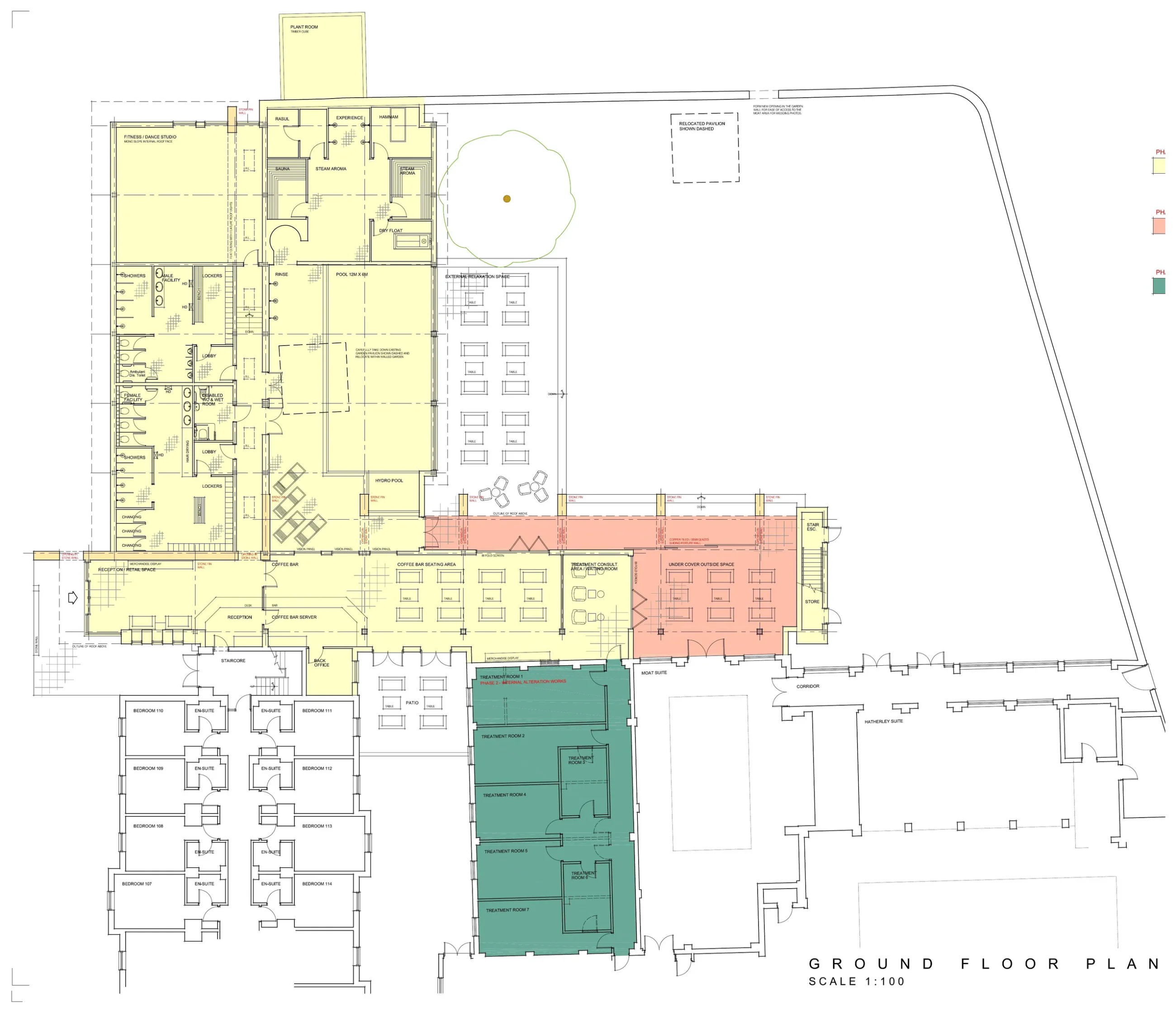 Ground floor plan for Hatherley Manor Hotel Spa