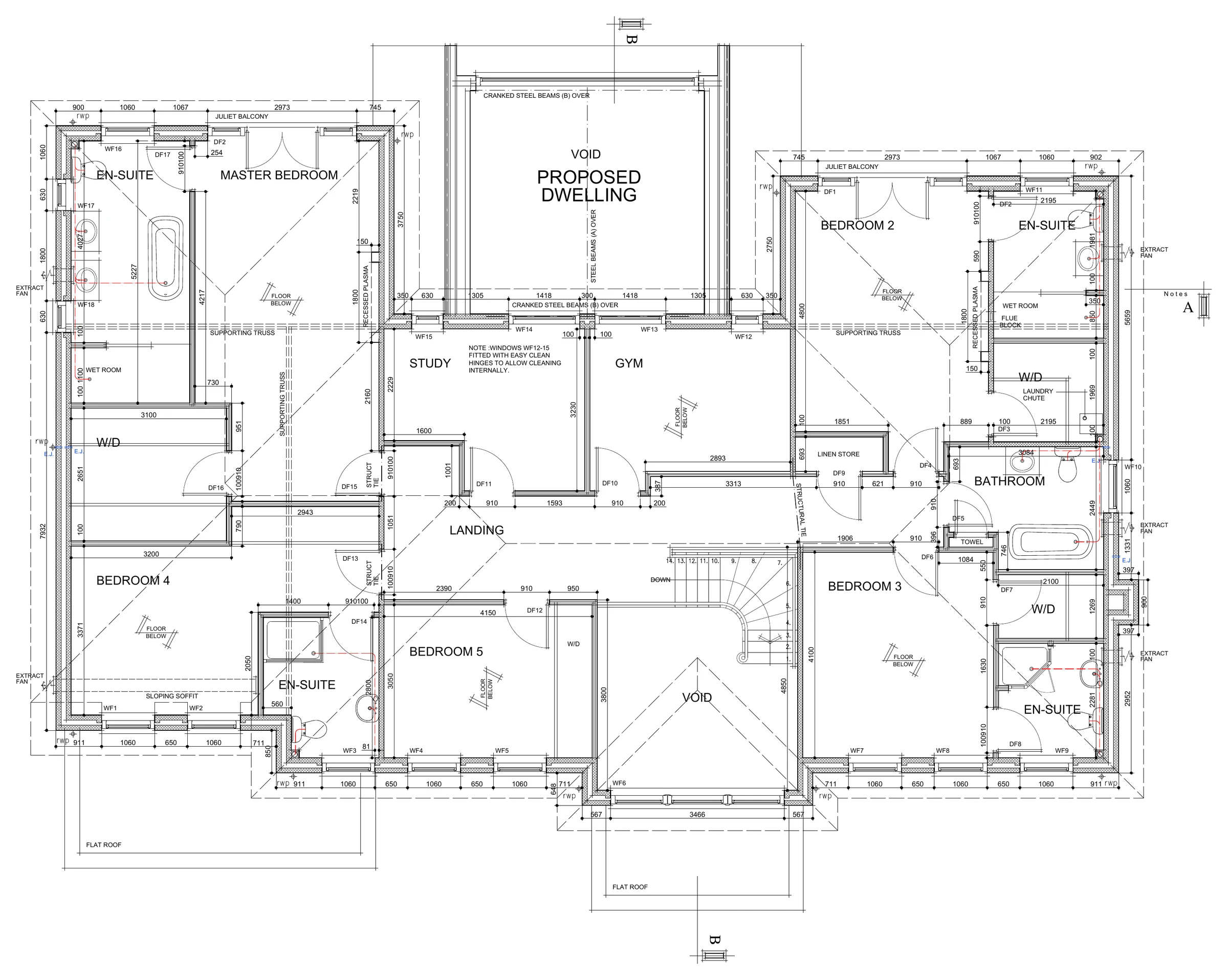 Proposed first floor plan for 67 Middlefield Lane