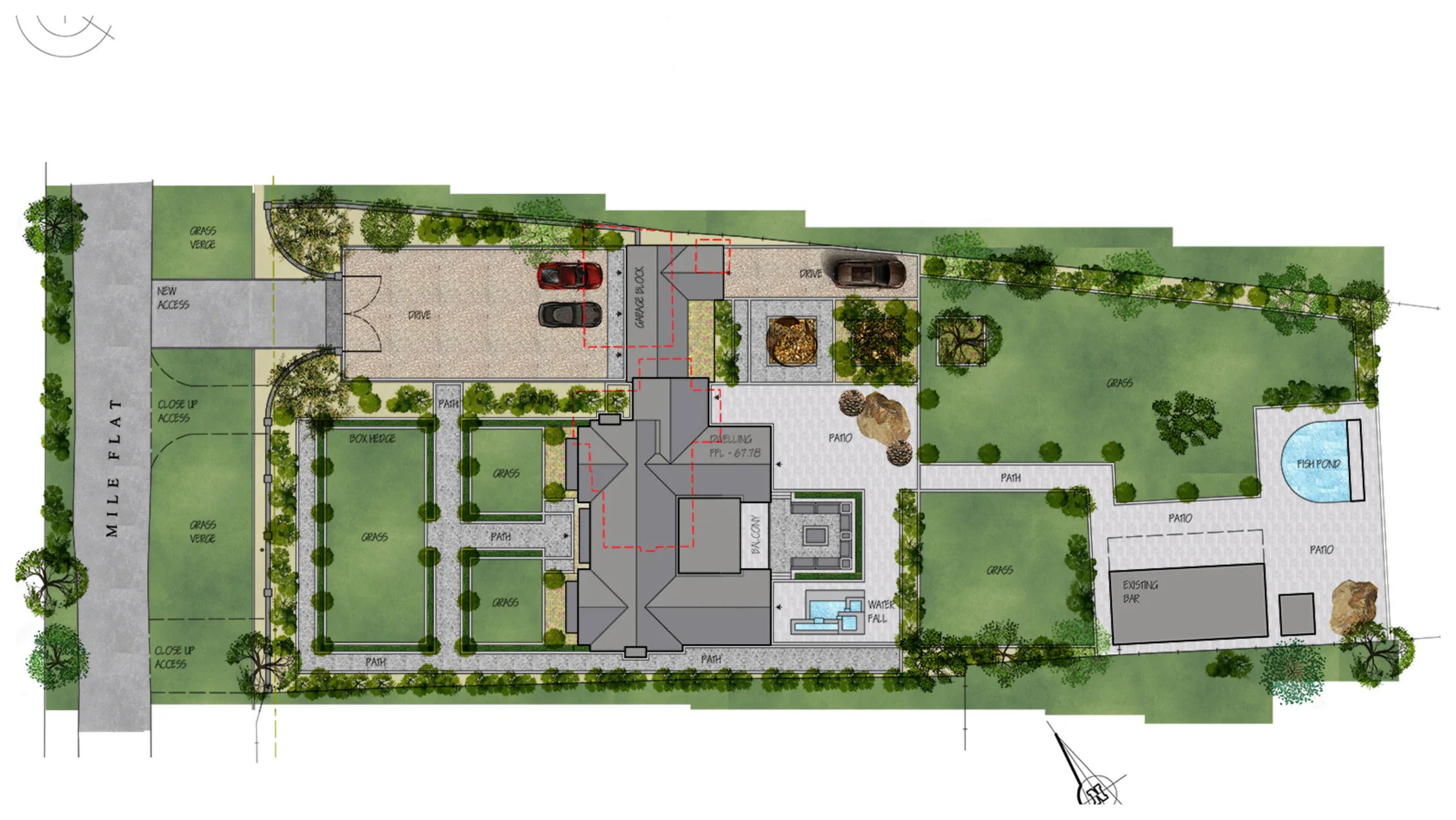 Proposed site plan for Mile Flat House
