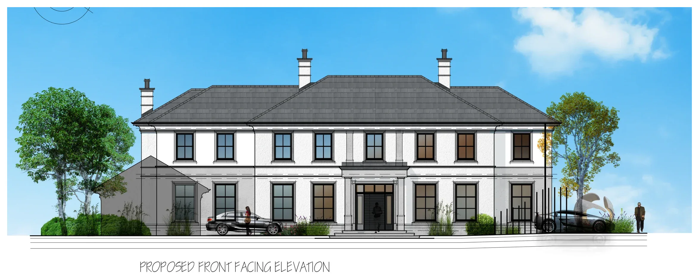 Proposed front elevation of Moorland House