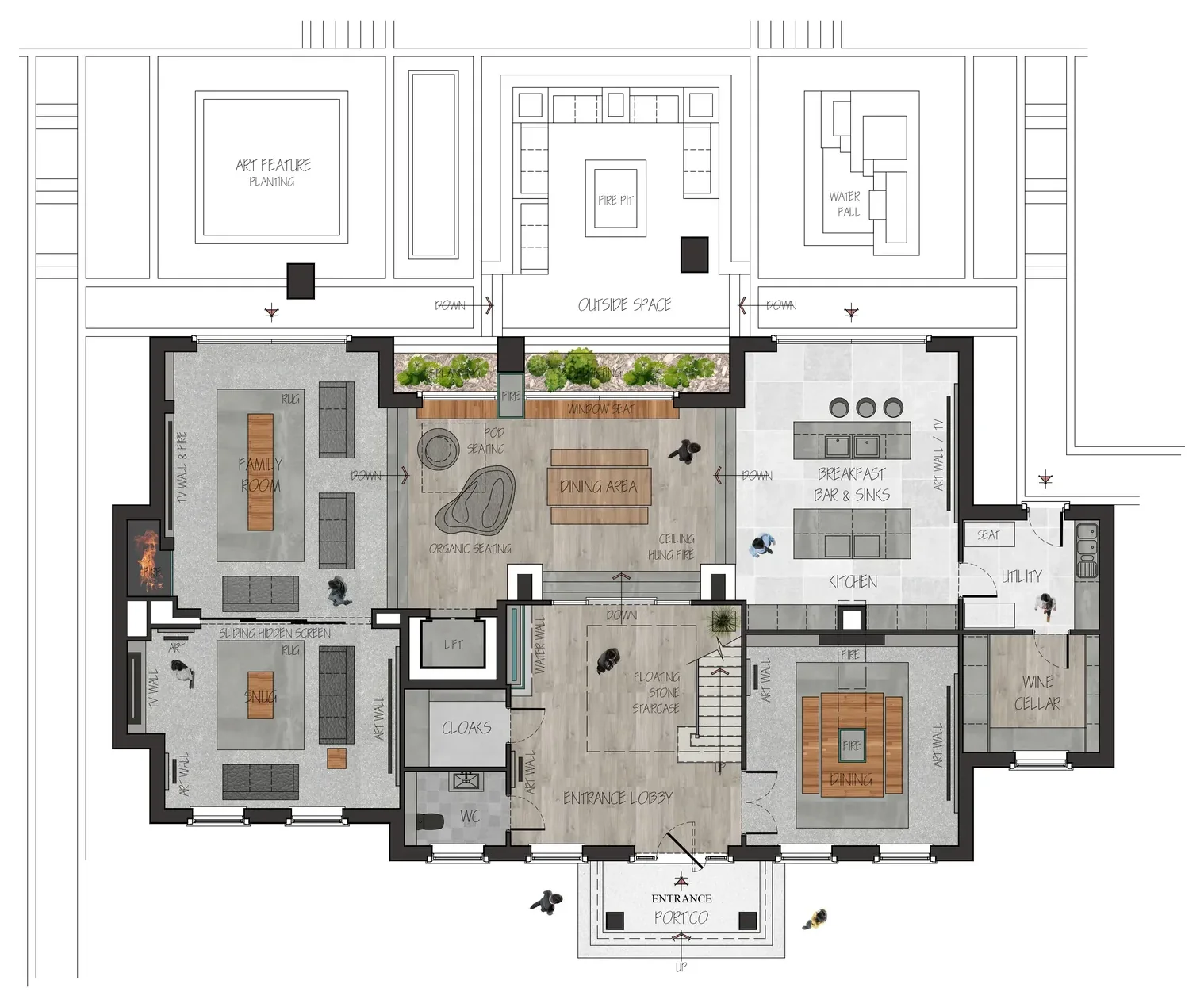 Proposed ground floor plan of Moorland House