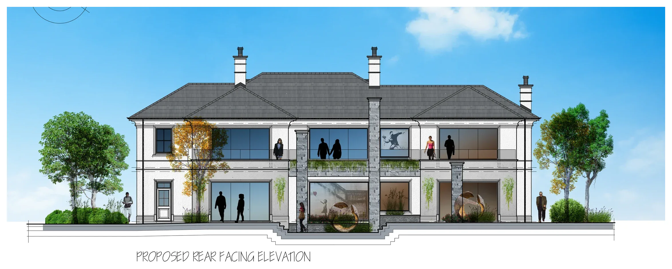Proposed rear elevation of Moorland House