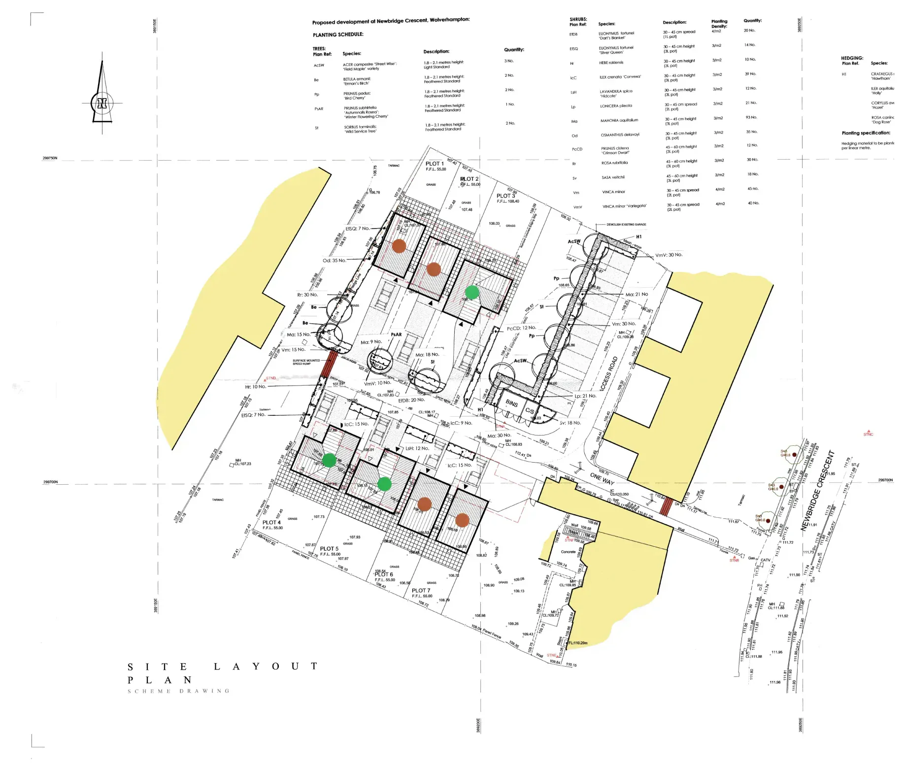 Proposed landscape scheme for Newbridge Crescent