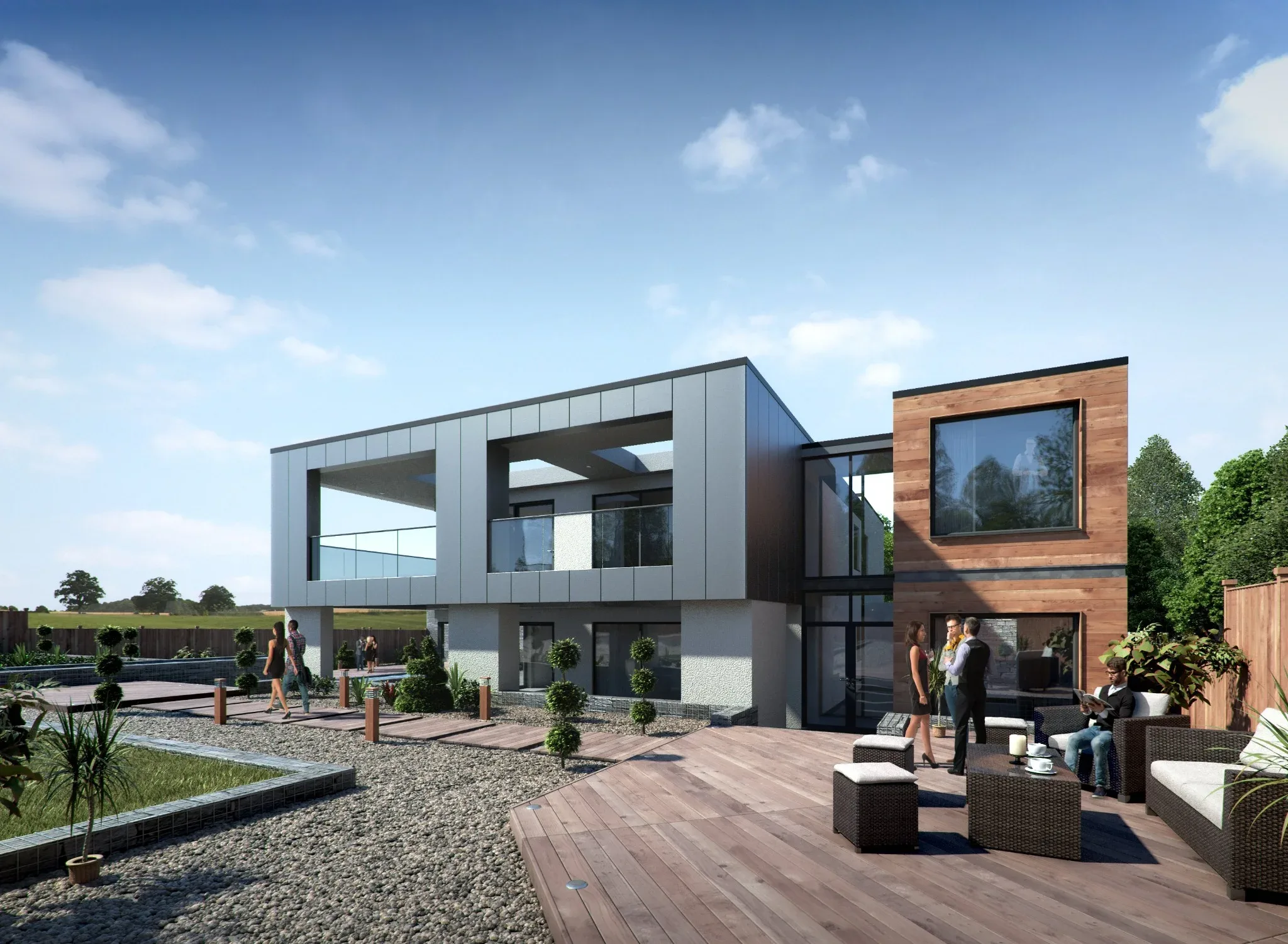 Side and garden visualisation of Orchard House