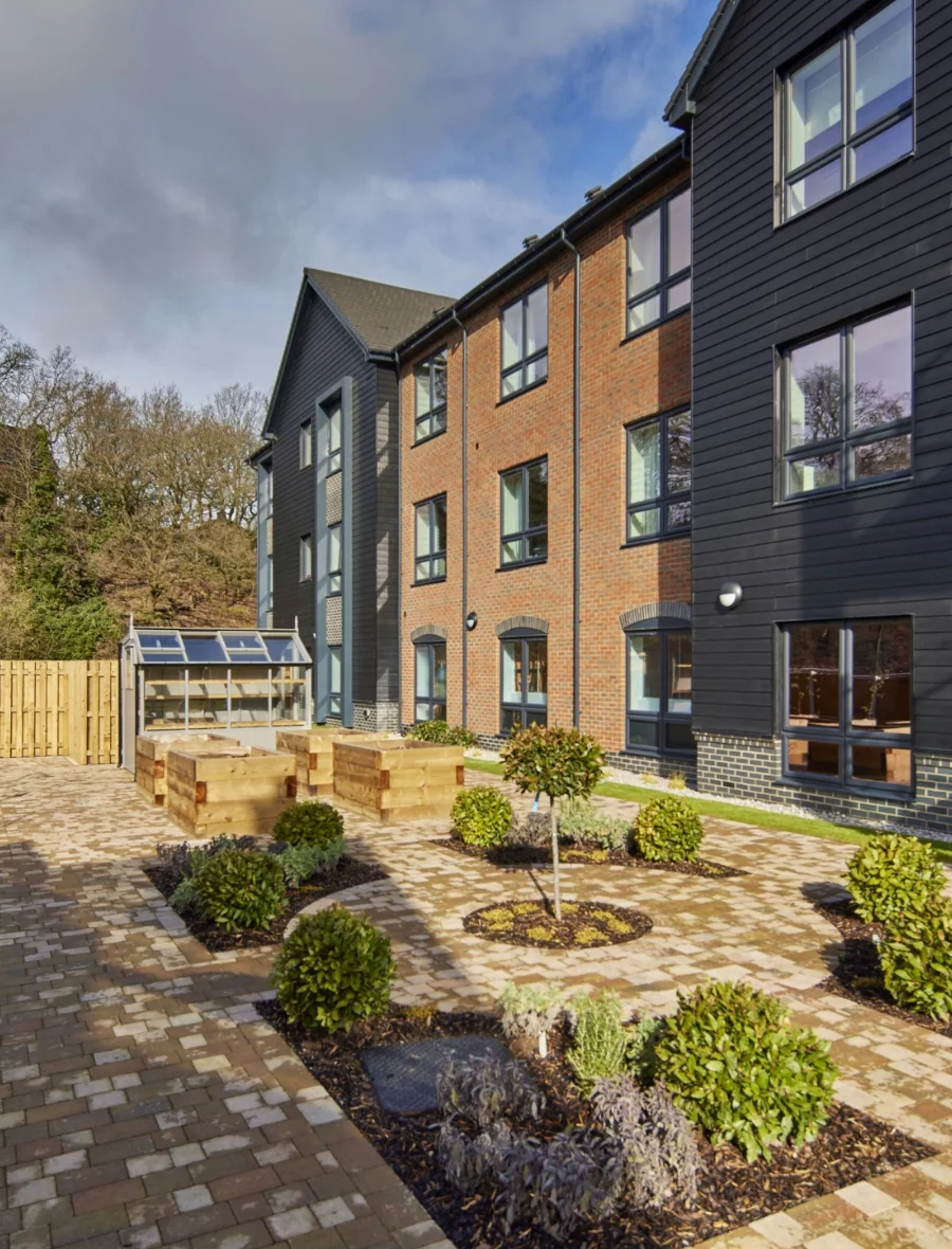 Bridge Manor care home sensory courtyard