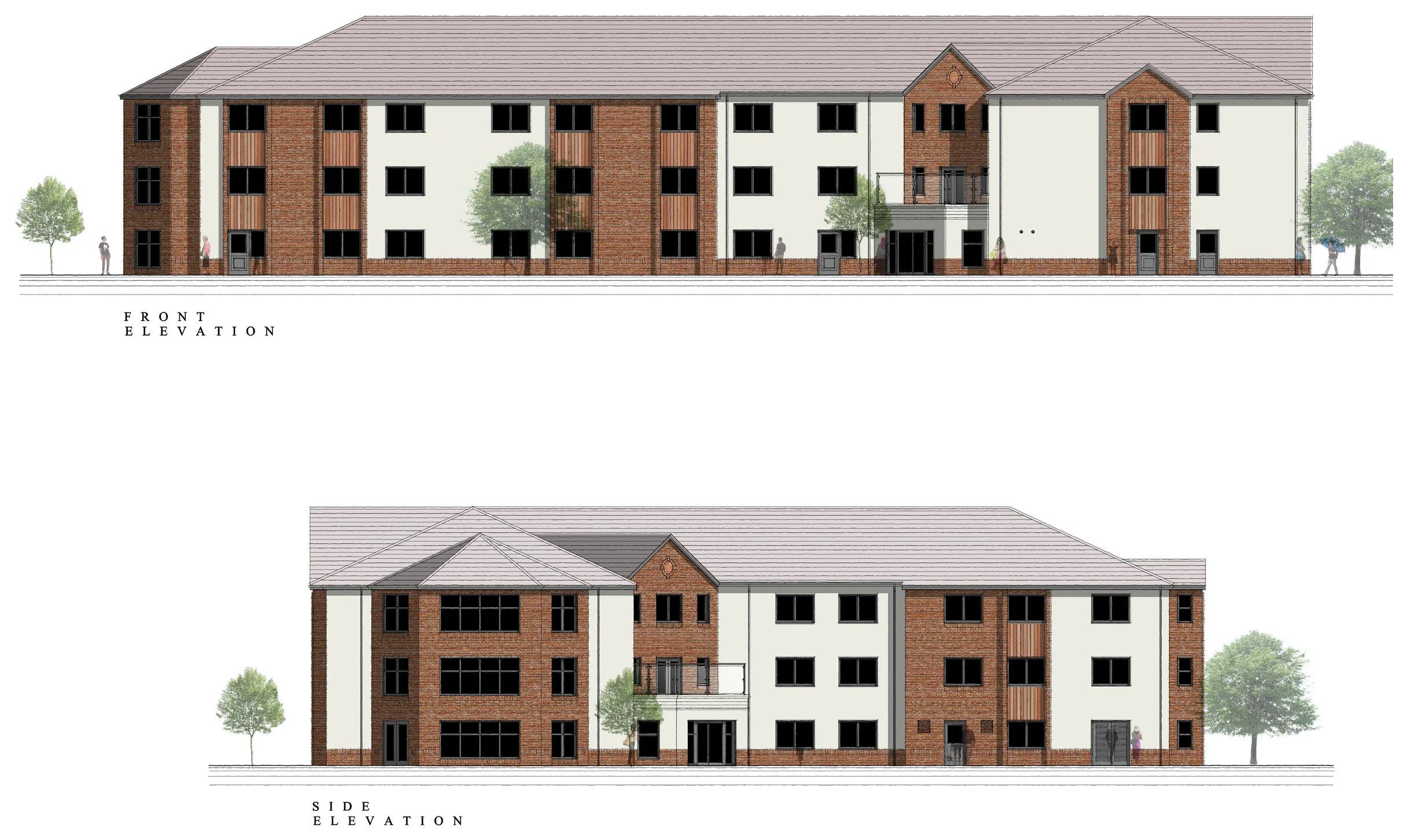 Care home front and side elevations