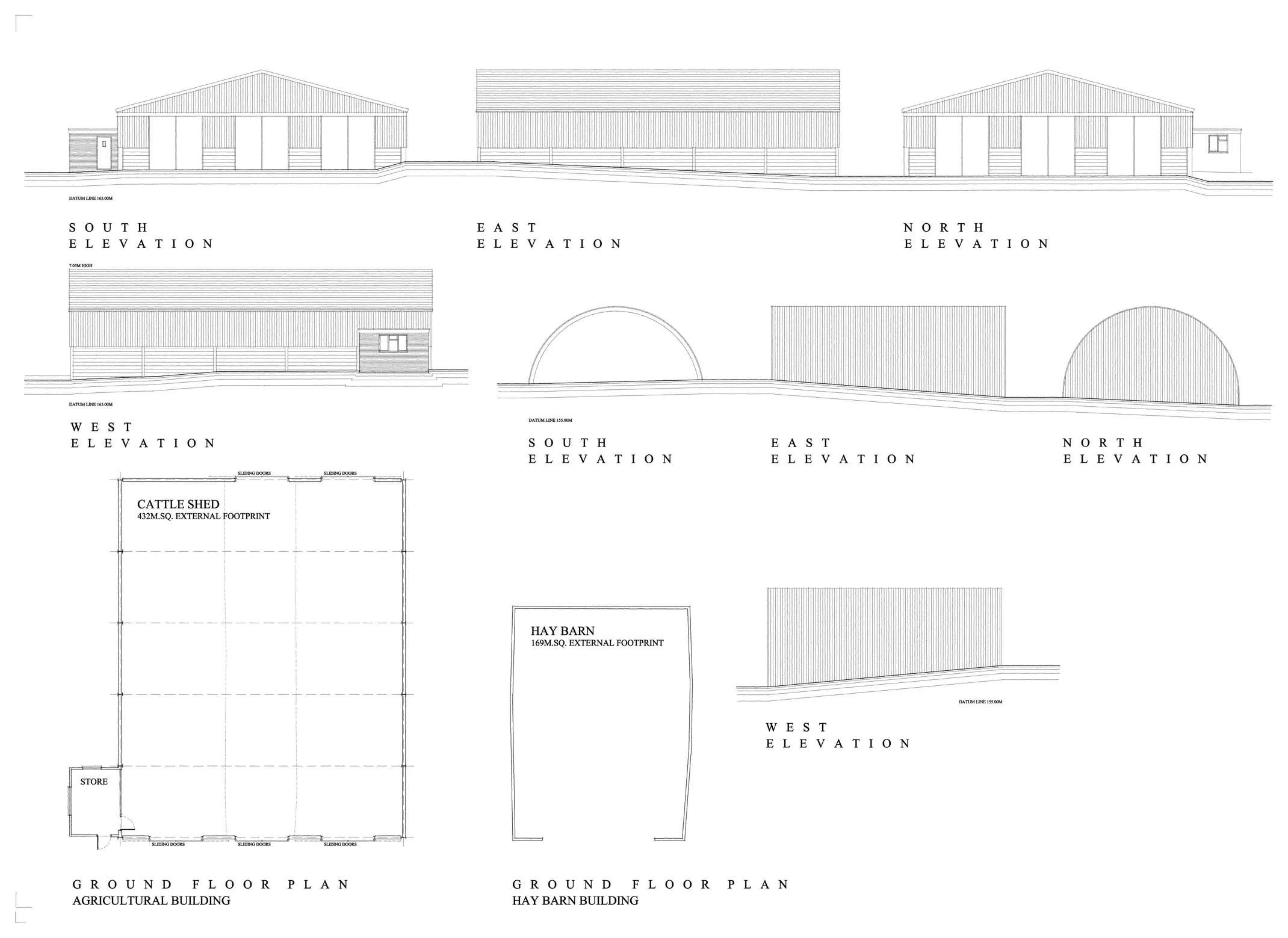 Survey of the existing cattle shed and hay barn