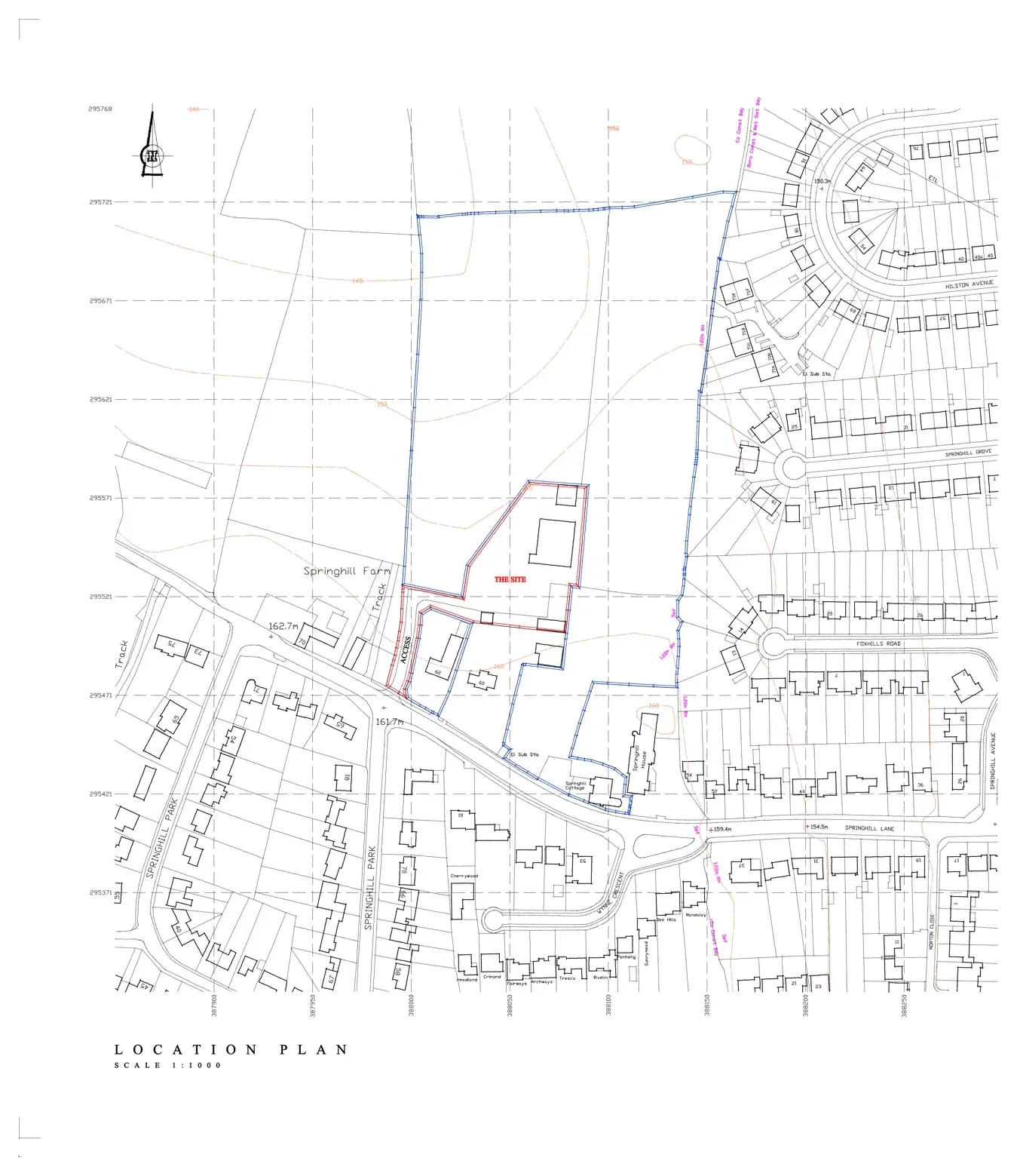 Location plan for the Springhill Lane nursery site