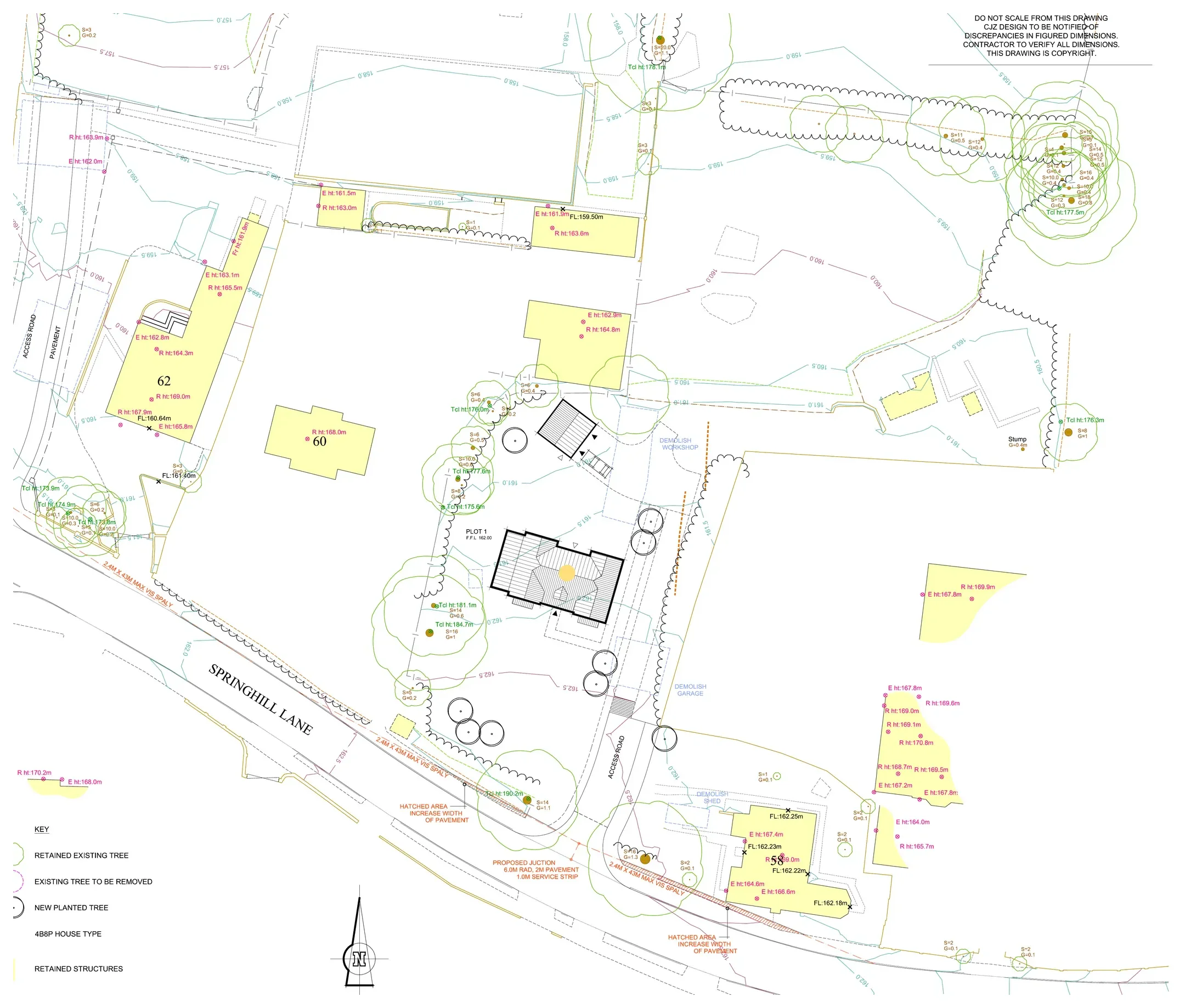 Cropped site layout plan for the Springhill Lane dwelling