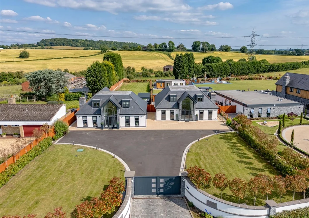 Aerial overview of the two adjoining homes within the completed Project 1257 development
