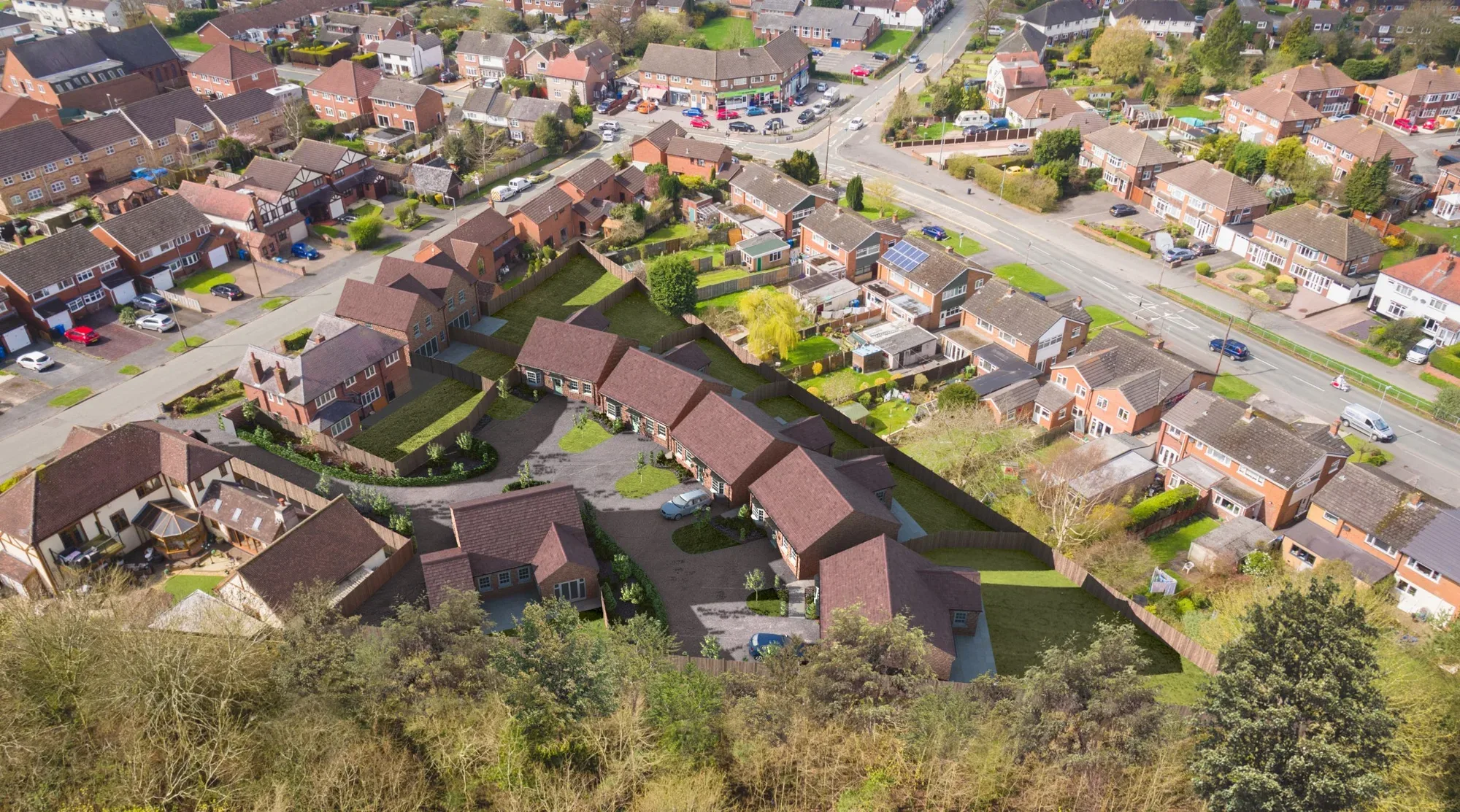 Aerial view of the proposed Sytch Lane development within Wombourne